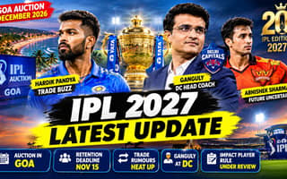 IPL 2027 Latest Update: Goa Auction, Retention Deadline, Ganguly’s DC Return and Big Trade Buzz