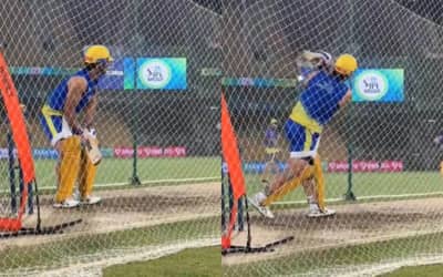 IPL 2024: Watch MS Dhoni starts training for IPL 2024, seen in CSK jersey at Chepauk Stadium