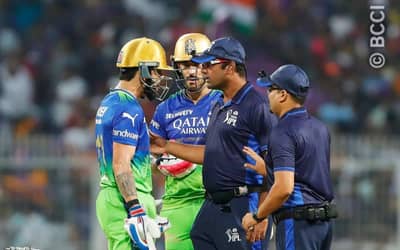 KKR vs RCB: Watch Furious Virat Kohli Confronting Umpires after given OUT on a Full-Toss Delivery