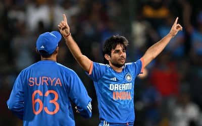 IND vs BAN: India rewrites record books as Sanju Samson hits maiden double-hundred while SKY, Pandya, and Parag raise the bar as India nears a thrilling 300