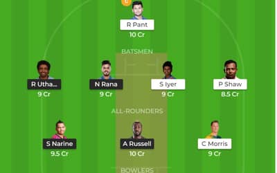 IPL 2019: Match 26, KKR vs DC Dream11 Team to win