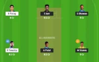 My Dream11 Team for DC Vs RR ? Match No 30 ? Delhi Capitals Vs Rajasthan Royals ? October-14 Wednesday 7:30 PM IST