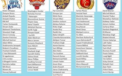 IPL 2022 Players List After Auction, IPL 2022 Complete Squad List @ iplt20.com