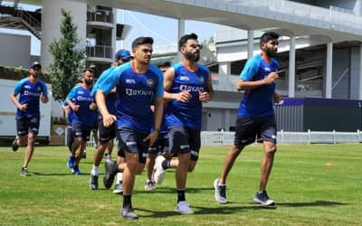 Team India begin training for the one-off test against England