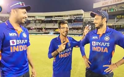 India VS West Indies 2nd ODI, Video from BCCI - Chahal Appraising Axar Patel & Avesh Khan