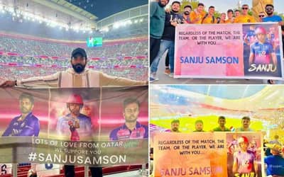 Sanju Samson fans show support for him during the FIFA World Cup 2022