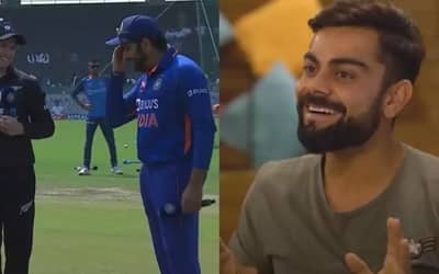 Watch what Virat Kohli said about Rohit Sharma after he forgets team's decision during toss in INDvNZ 2nd ODI
