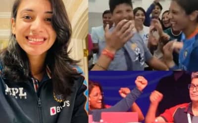 Watch: Smriti Mandhana, team India celebrate she got sold to RCB for 3.4 Crores in WPL Auction