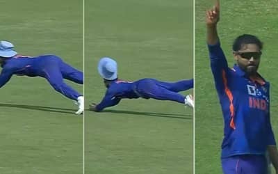 IND vs AUS 1st ODI: Watch Ravindra Jadeja take a brilliant catch to dismiss Marnus Labuschagne during India vs Australia 1st ODI