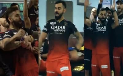 WATCH: ?The golden lion shining through,? RCB celebrates their 8-wicket victory over Mumbai Indians in a grand way