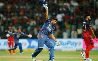 RCB vs LSG: Avesh Khan punished for aggressive celebration, RCB fined for slow over rate