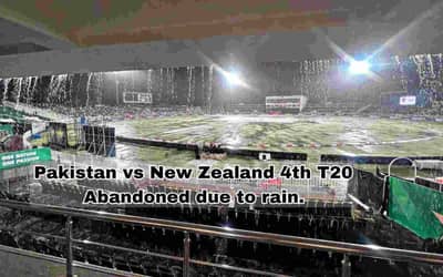 Pakistan vs New Zealand 4th T20 abandoned due to rain. The last T20 will be played on 24 April
