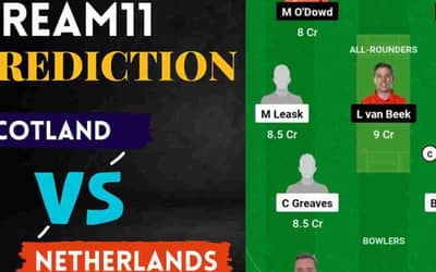 SCO vs NED Dream11 Prediction Today Match, Queens Sports Club Pitch Report | ICC Cricket World Cup Qualifiers 2023 Scotland vs Netherlands Dream11 Team