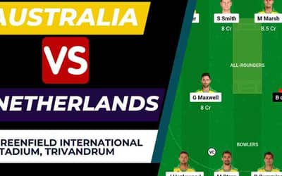 AUS vs NED Dream11 Prediction World Cup Warm-up Match No. 5 | Australia vs Netherlands Dream11 Team, Greenfield International Stadium Trivandrum Pitch Report