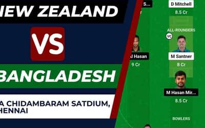NZ vs BAN?Dream11 Prediction 11th Match World Cup 2023 | New Zealand vs Bangladesh Dream11 Team, Head To Head Records, Playing XI, Pitch Report