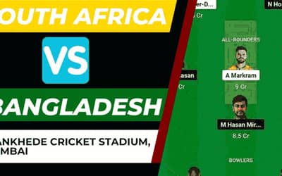 South Africa vs Bangladesh Dream11 Prediction 23rd Match World Cup 2023 | SA vs BAN Dream11 Team, Wankhede Cricket Stadium Pitch Report