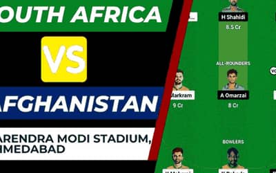 SA vs AFG Dream11 Prediction [C &amp; VC] World Cup 2023 | South Africa vs Afghanistan Dream11 Team, Narendra Modi Stadium Ahmedabad Pitch Report