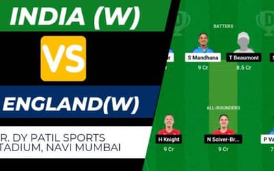 IND-W vs ENG-W 1st Test Dream11 Prediction, Dream11 Team | India vs England Dr DY Patil Sports Academy Pitch Report
