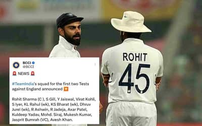 IND vs ENG: Indian Team for the first two test matches against England announced | England tour of India, 2024