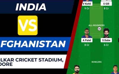 IND vs AFG 2nd T20I Dream11 Prediction, Head To Head Records, Dream11 Team | India vs Afghanistan Holkar Cricket Stadium Indore Pitch Report