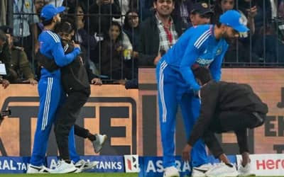 IND vs AFG: Watch - Fan enters Stadium to hug Virat Kohli, Detailed by Police during India vs Afghanistan 2nd T20I