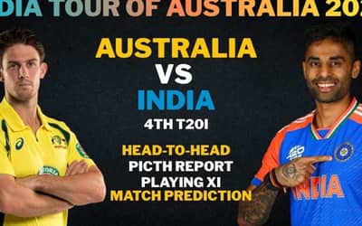 IND vs AUS 4th T20I: Head-to-Head, Playing XI, Players List, Match Prediction, Pitch Report