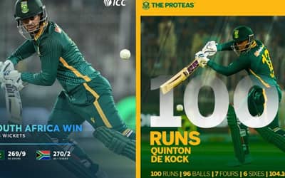 Pakistan versus South Africa - South Africa Ride on Quinton de Kock's hundred to Crush Pakistan and level ODI Series 1-1