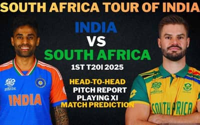 INDIA vs SOUTH AFRICA Head to Head, Playing XI, Players List, Match Prediction, Pitch Report | India vs South Africa 1st T20I 2025