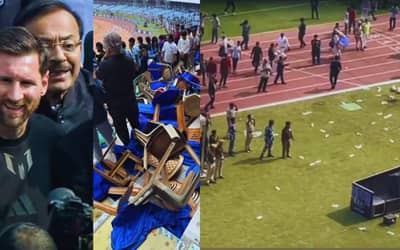 “Bottles Thrown, Fans Angry”: Messi’s Kolkata Event Ends in Chaos | GOAT India Tours 2025