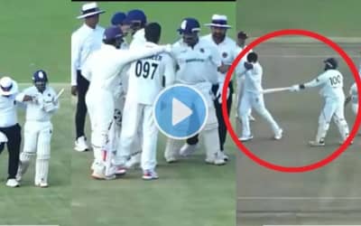 Watch - Prithvi Shaw loses his cool, runs to hit former teammate Musheer Khan with his bat, Huge fight erupts