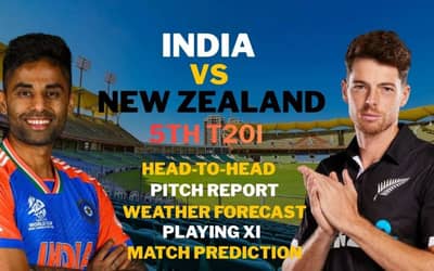 IND vs NZ 5th T20I: Playing XI, Head-to-Head, Weather Forecast, Pitch Report & Live Streaming Details