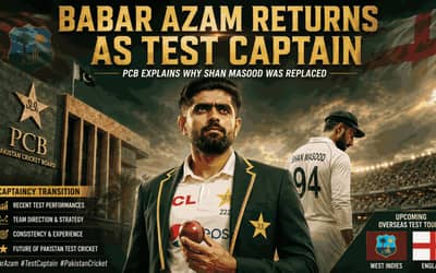 PCB Reveals Why Babar Azam Replaced Shan Masood as Pakistan Test Captain Before England Tour