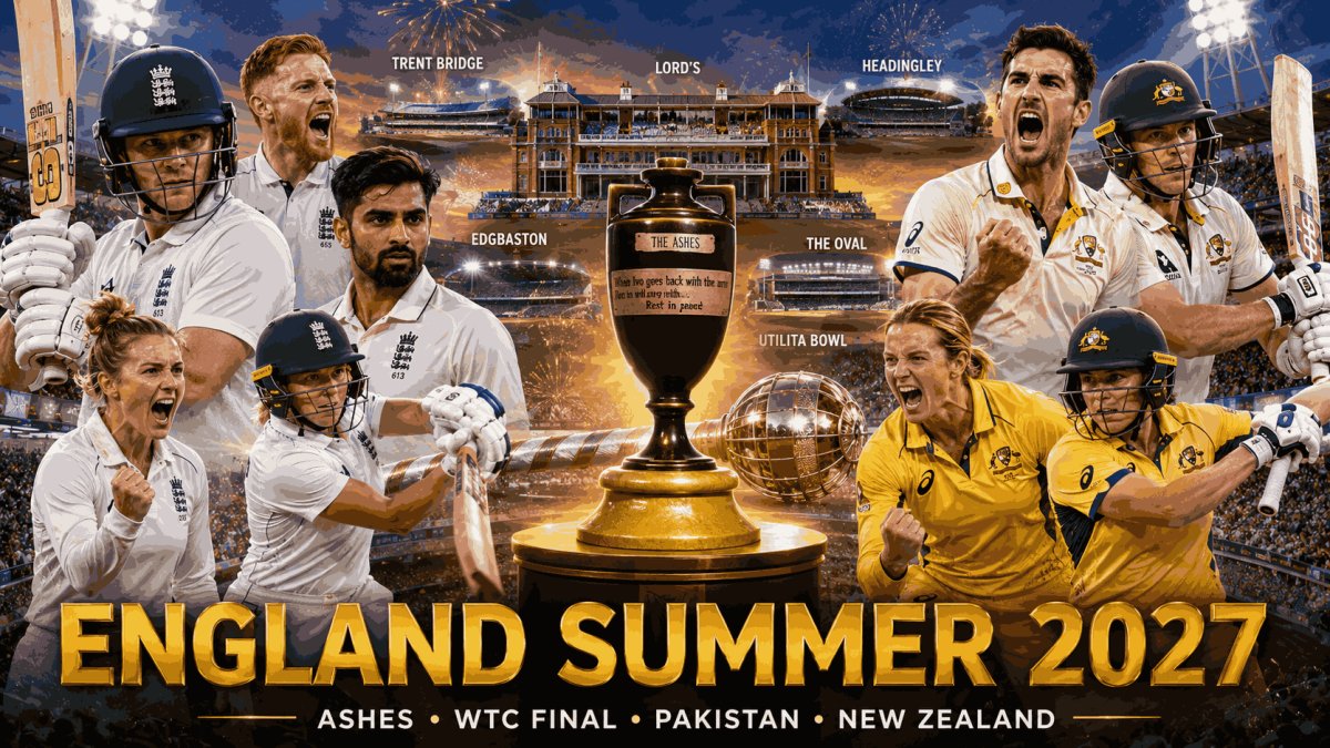 England Announce Action-Packed 2027 Home Summer Schedule Featuring Men's & Women's Ashes