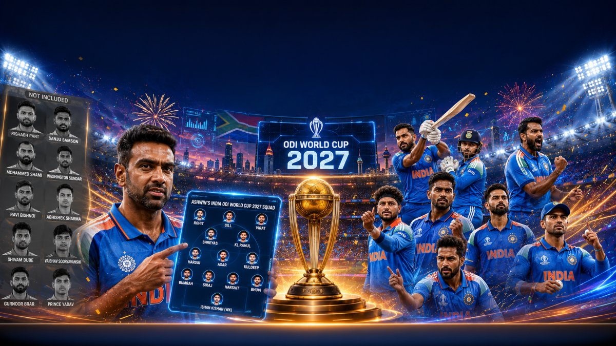 Ashwin Picks India ODI World Cup 2027 Squad: No Pant, Samson or Shami, Bhuvneshwar Gets Surprise Backing
